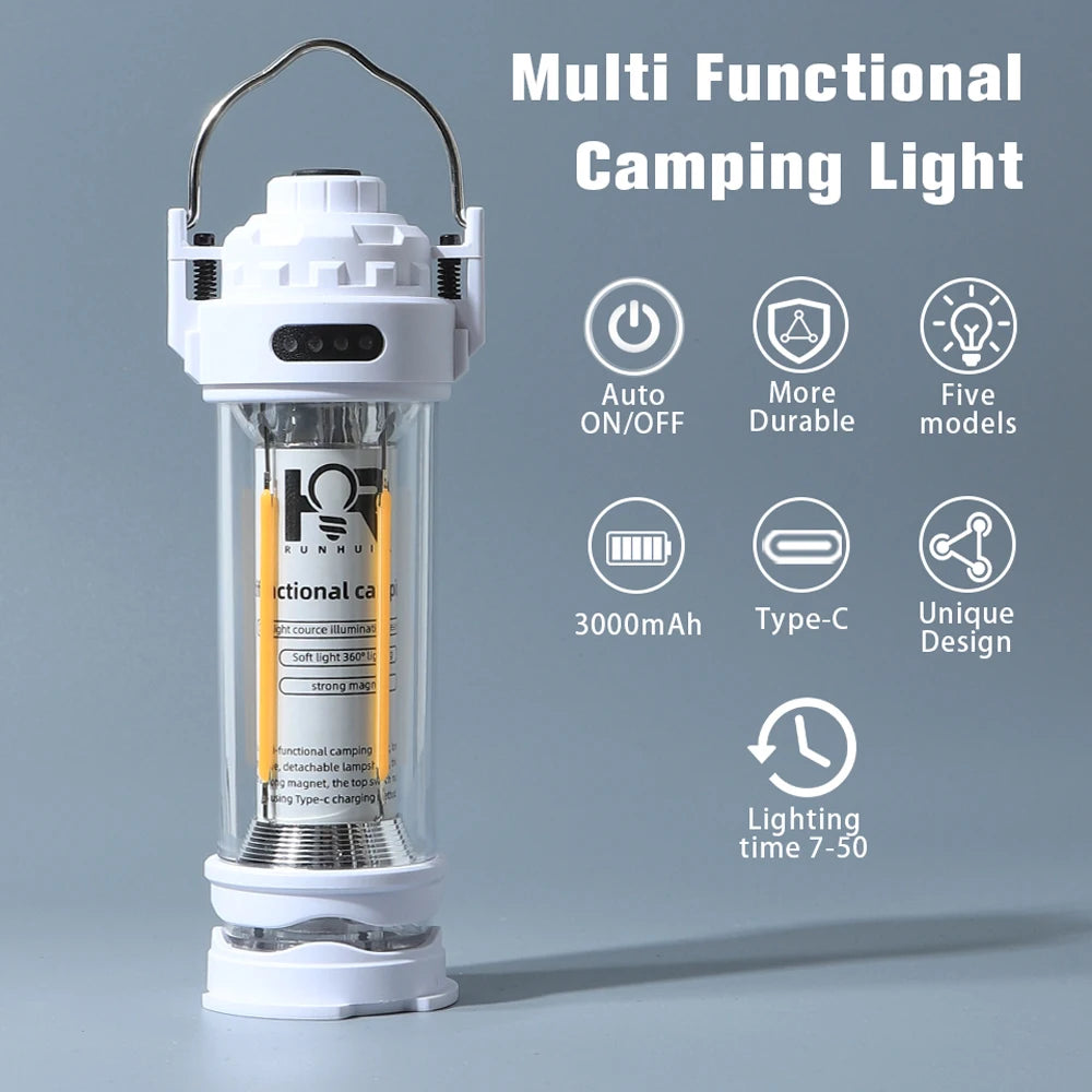 DOTWISE 3000mAh Retro Portable Camping Lantern – Waterproof Outdoor Tent Light